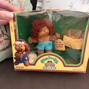 Cabbage Patch Kids Koosas Playmate Mini Plush Doll - Brown Hair, Blue Outfit